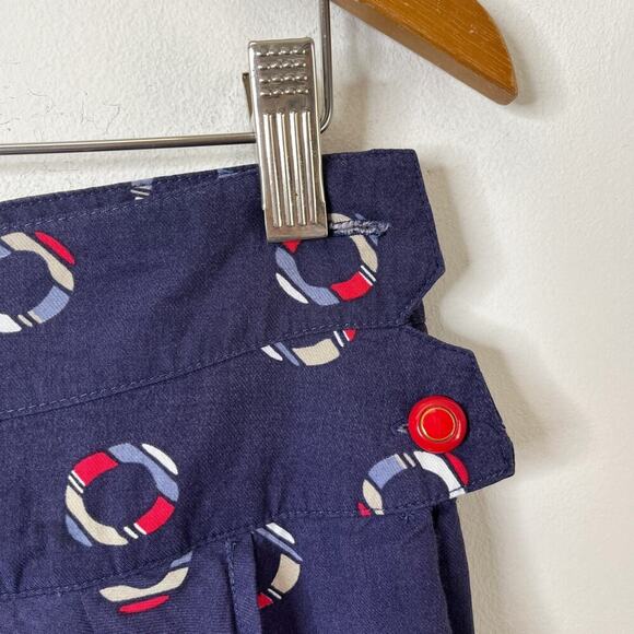 Tulle Women's Wrap Skirt Size L Navy Blue Maritime Print Patterned Knee Length - Picture 5 of 9